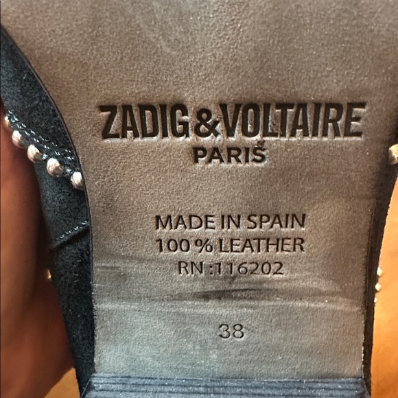 Zadig & Voltaire Black Suede Ankle Boots | Studded Western Cowboy Style - Picture 7 of 10